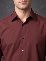 Men Solid Japanese Fabric Casual Shirt - SF_9057Maroon_S