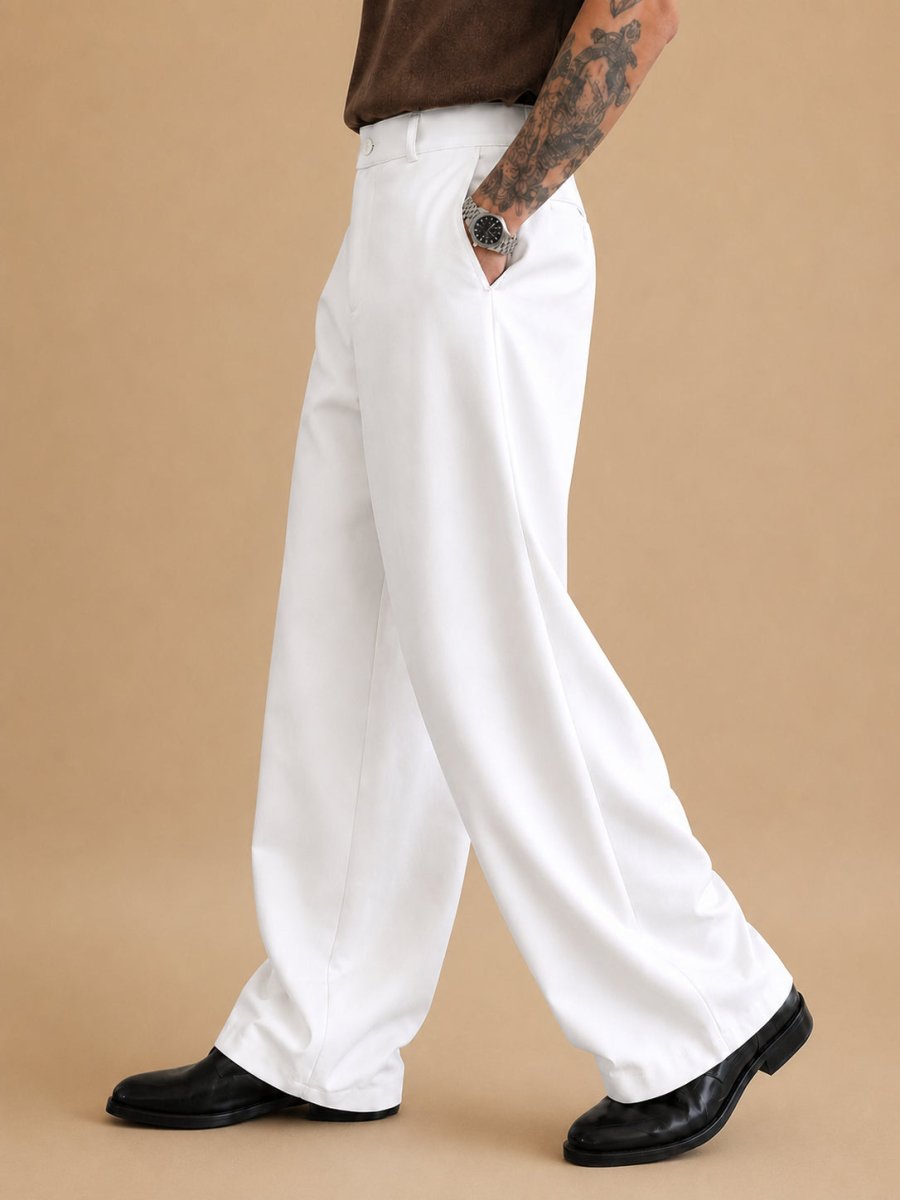 Men Straight Fit Korean Pants - INGP_305White_30