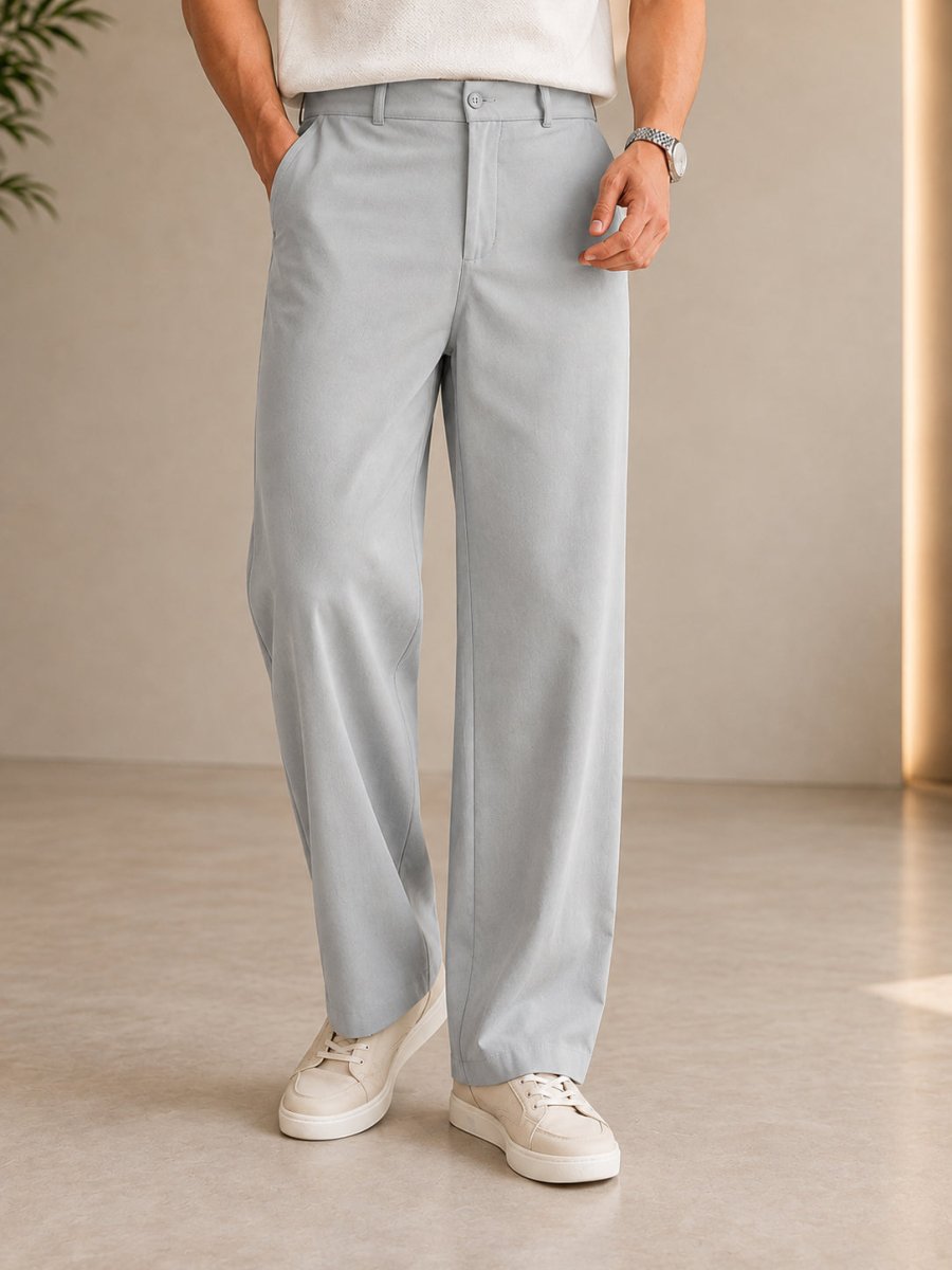 Men Straight Fit Korean Pants - INGP_305Light-Grey_30