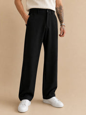 Men Straight Fit Korean Pants - INGP_305Black_30