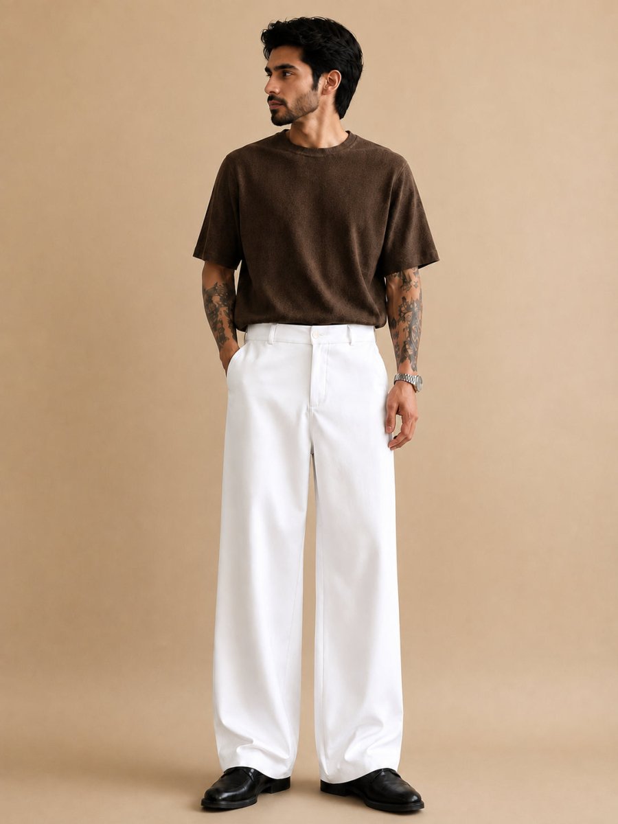 Men Straight Fit Korean Pants - INGP_305White_30