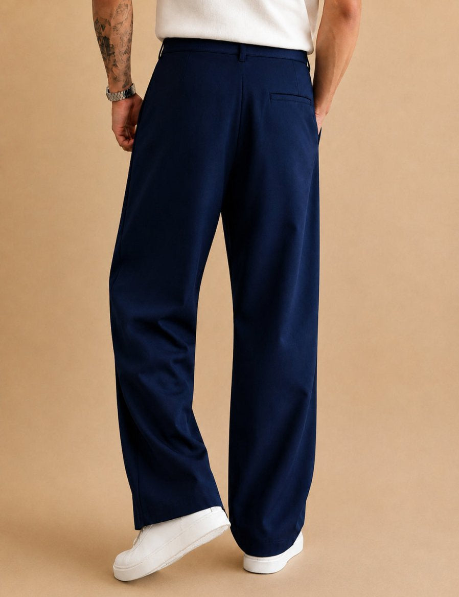 Men Straight Fit Korean Pants - INGP_305Navy_30