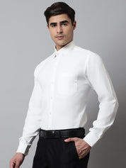 Men White Classic Cotton Formal Shirt - SF_858White_S