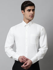 Men White Classic Cotton Formal Shirt - SF_858White_S