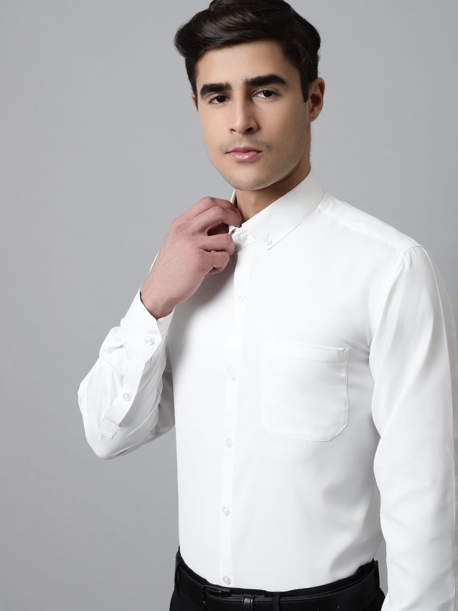 Men White Classic Cotton Formal Shirt - SF_858White_S