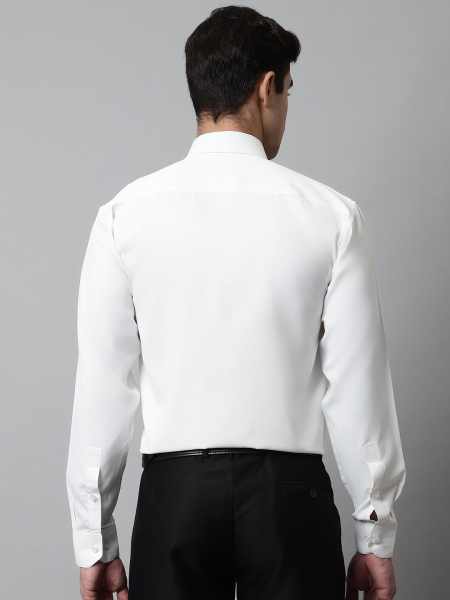 Men White Classic Cotton Formal Shirt - SF_858White_S