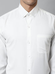 Men White Classic Cotton Formal Shirt - SF_858White_S