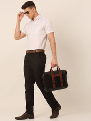 Men White Classic Striped Formal Shirt - SF_824White_S