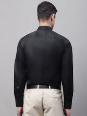 Men's Black Dobby Textured Formal Shirt - SF_871Black_S