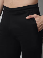 Men's Black Solid Streachable Lycra Trackpants - JOG_024Black_S