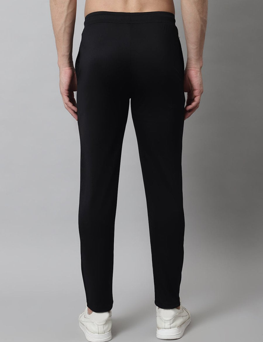 Men's Black Solid Streachable Lycra Trackpants - JOG_024Black_S