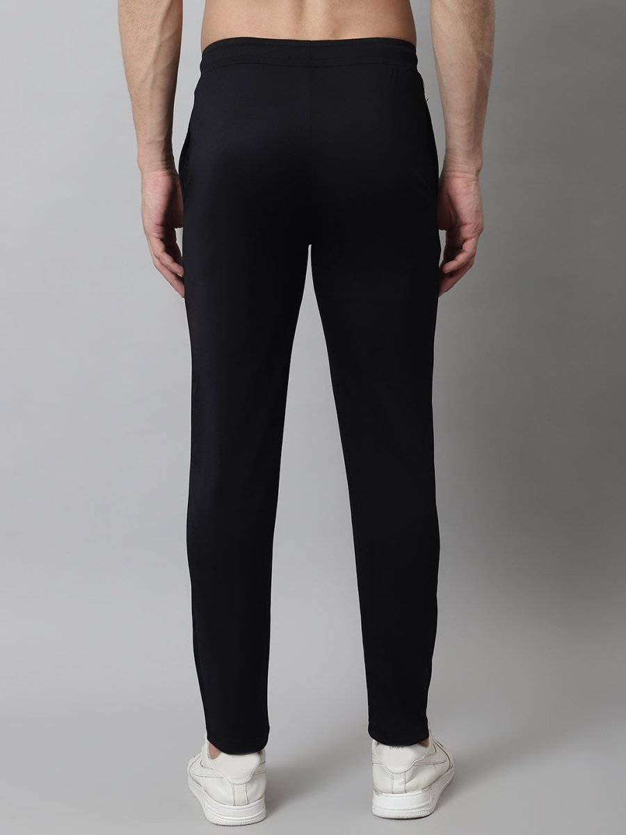 Men's Black Solid Streachable Lycra Trackpants - JOG_024Black_S