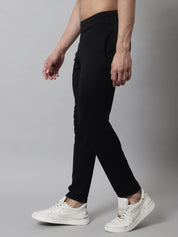 Men's Black Solid Streachable Lycra Trackpants - JOG_024Black_S