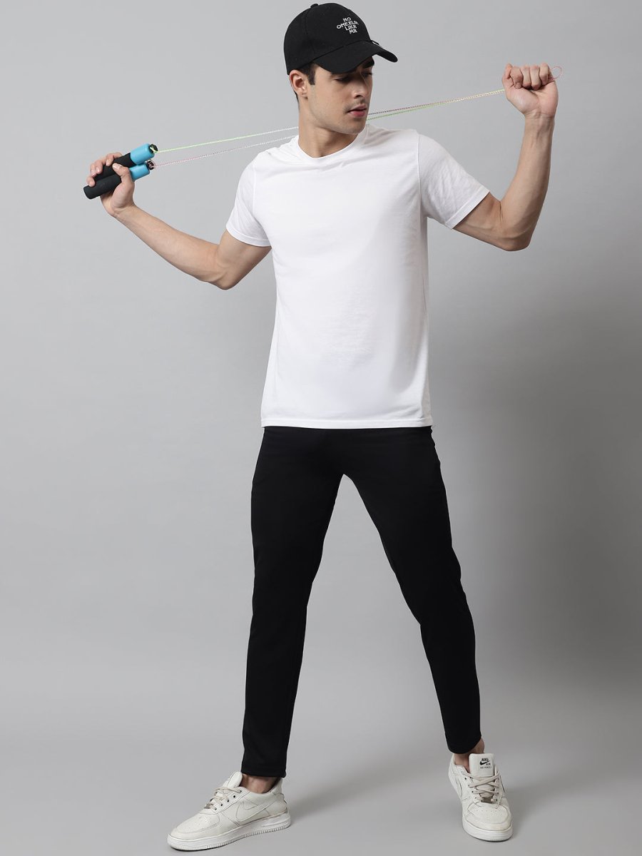 Men's Black Solid Streachable Lycra Trackpants - JOG_024Black_S