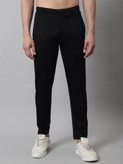 Men's Black Solid Streachable Lycra Trackpants - JOG_024Black_S