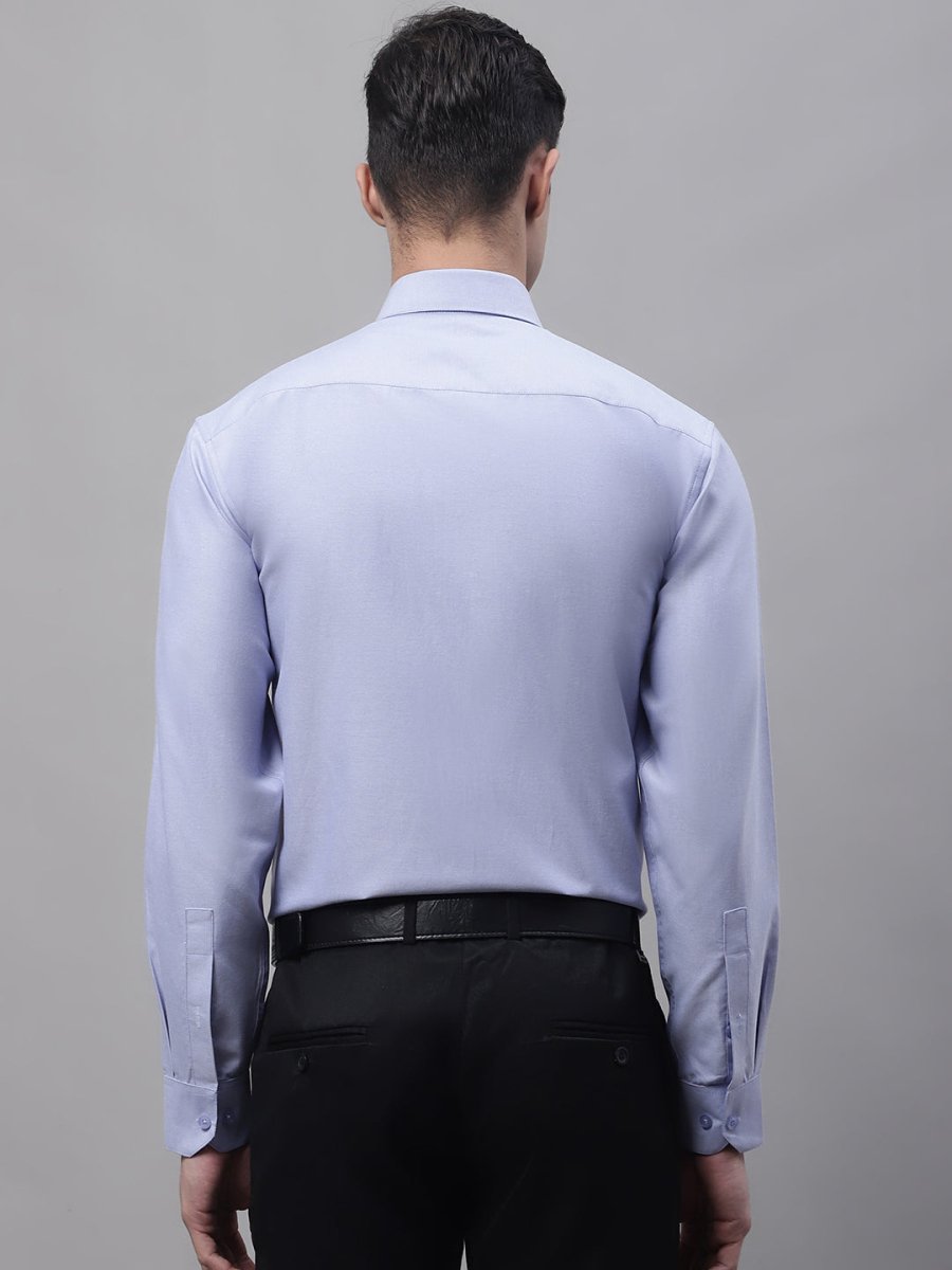 Men's Blue Cotton Solid Formal Shirt - SF_875Blue_S