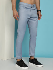 Men's Blue Solid Cotton Casual Trouser - FGP_277Blue_30