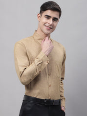Men's Brown Cotton Solid Formal Shirt - SF_873Brown_S