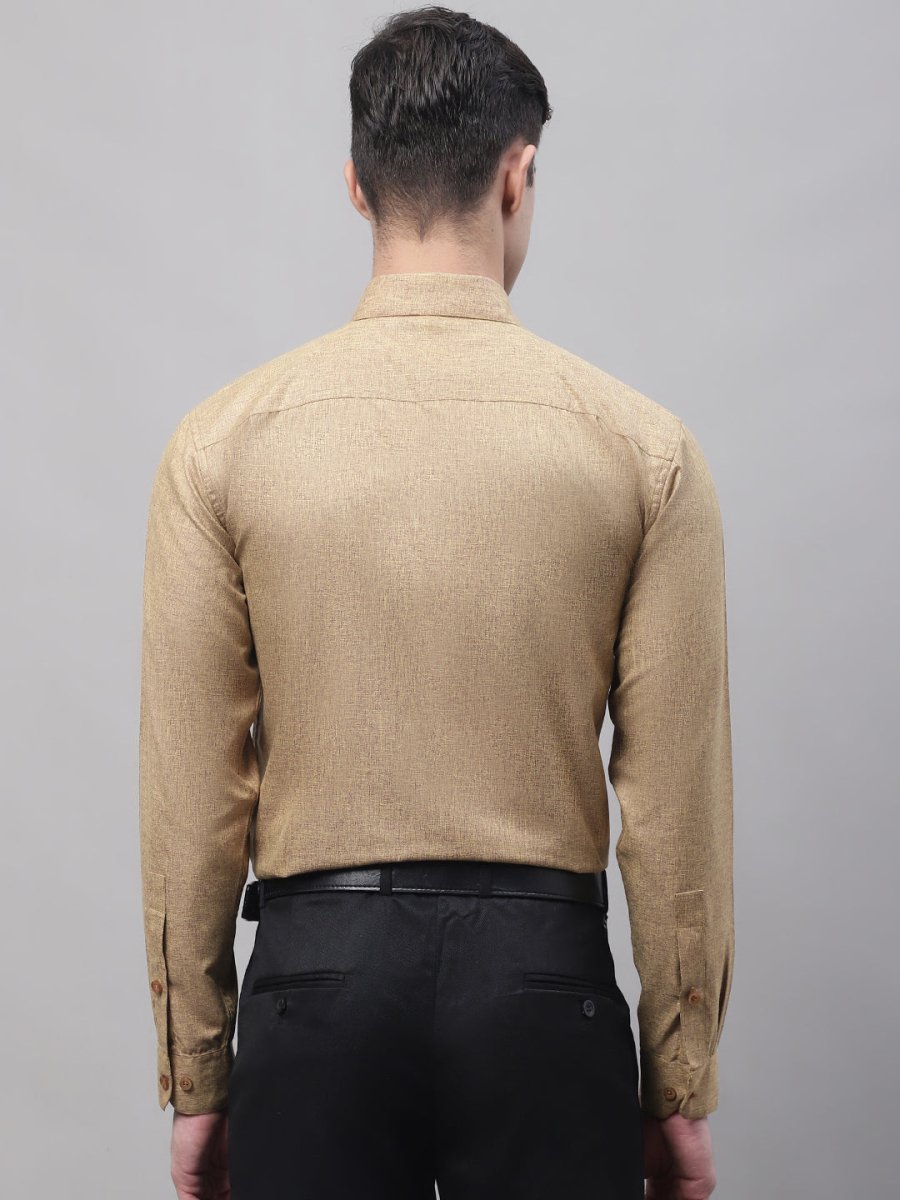 Men's Brown Cotton Solid Formal Shirt - SF_873Brown_S