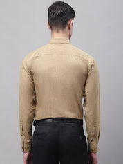 Men's Brown Cotton Solid Formal Shirt - SF_873Brown_S