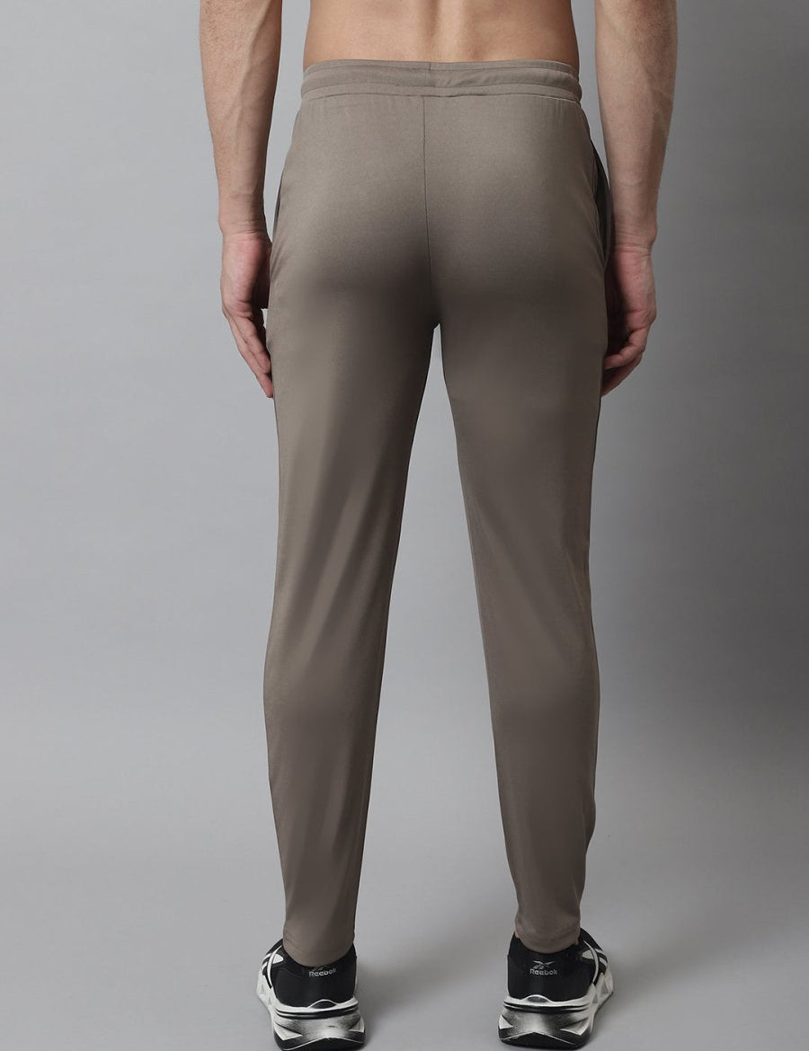 Men's Brown Solid Streachable Lycra Trackpants - JOG_024Brown_S