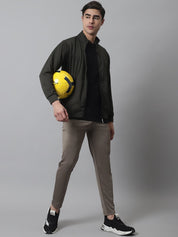 Men's Brown Solid Streachable Lycra Trackpants - JOG_024Brown_S