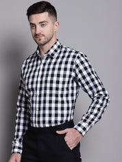 Men's Buffalo Check Formal Shirt - SF_893Black_S