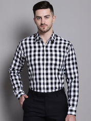 Men's Buffalo Check Formal Shirt - SF_893Black_S