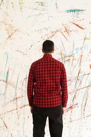 Men's Buffalo Check Formal Shirt - SF_893Red_S