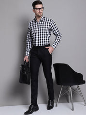 Men's Buffalo Check Formal Shirt - SF_893Black_S