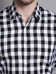 Men's Buffalo Check Formal Shirt - SF_893Black_S