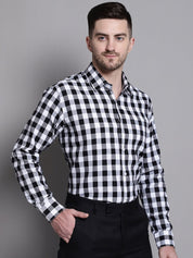 Men's Buffalo Check Formal Shirt - SF_893Black_S