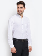 Men's Button Down Collar Cotton Formal Shirt - SF_785White_S
