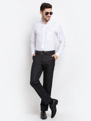 Men's Button Down Collar Cotton Formal Shirt - SF_785White_S
