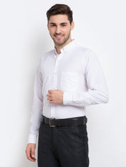 Men's Button Down Collar Cotton Formal Shirt - SF_785White_S