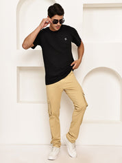 Men's Casual Cotton Blend Cargo Trousers - KGP_157Beige_30