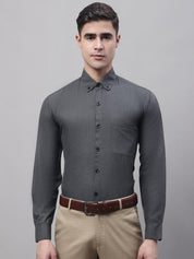 Men's Charcoal Cotton Solid Formal Shirt - SF_734Charcoal_S