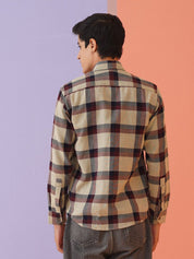 Men's Checked Casual Shirt. - SF_9010Maroon_S