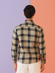 Men's Checked Casual Shirt. - SF_9010Olive_S