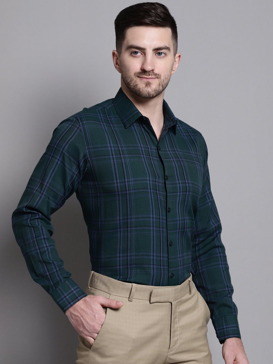 Men's Classic Checks Formal Shirt - SF_892Green_S