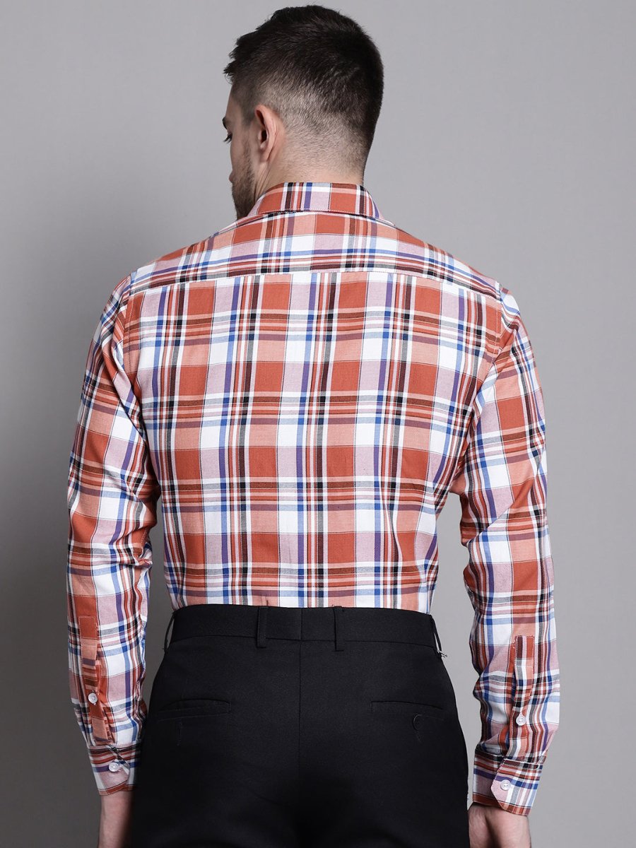 Men's Classic Checks Formal Shirt - SF_892Brown_S