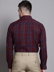 Men's Classic Checks Formal Shirt - SF_892Maroon_S