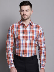 Men's Classic Checks Formal Shirt - SF_892Brown_S