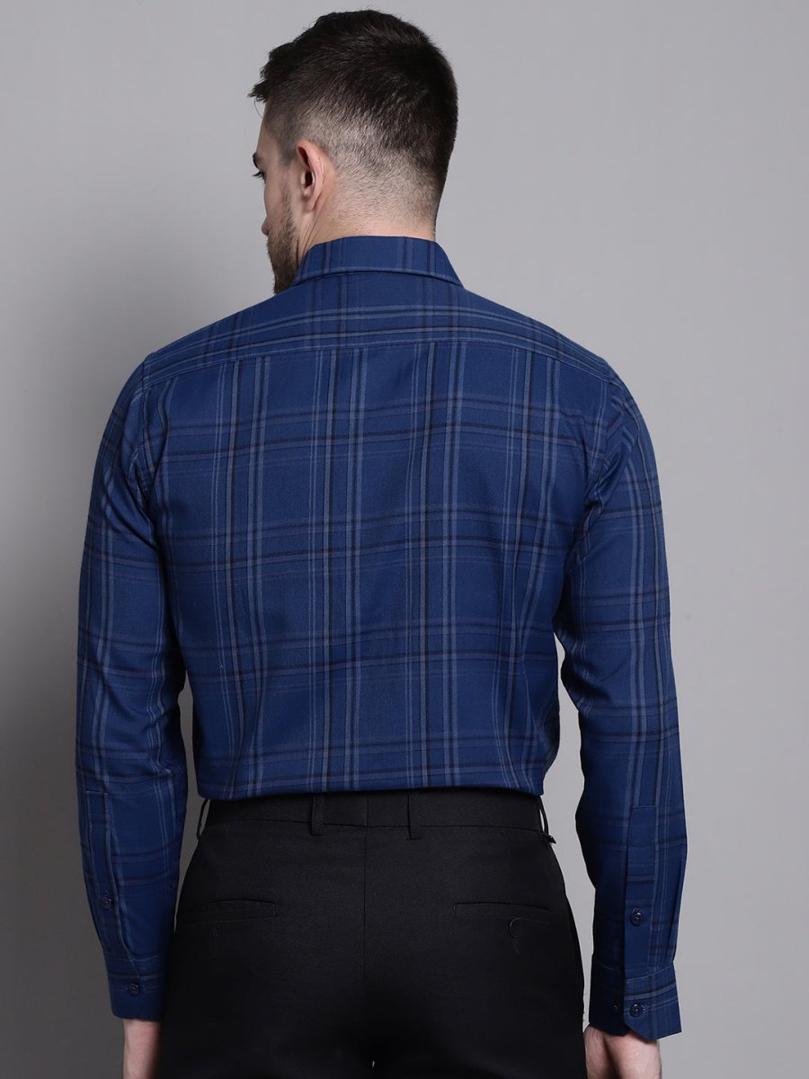 Men's Classic Checks Formal Shirt - SF_892Blue_S