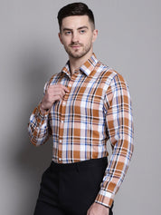 Men's Classic Checks Formal Shirt - SF_892Orange_S