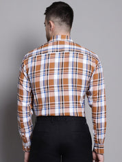 Men's Classic Checks Formal Shirt - SF_892Orange_S