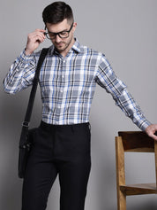 Men's Classic Checks Formal Shirt - SF_892Grey_S