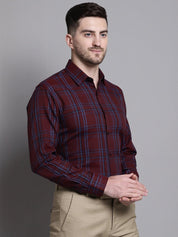 Men's Classic Checks Formal Shirt - SF_892Maroon_S