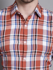 Men's Classic Checks Formal Shirt - SF_892Brown_S