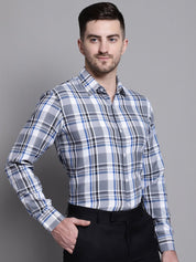Men's Classic Checks Formal Shirt - SF_892Grey_S